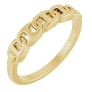14 Karat Gold Anchor Chain Link Ring