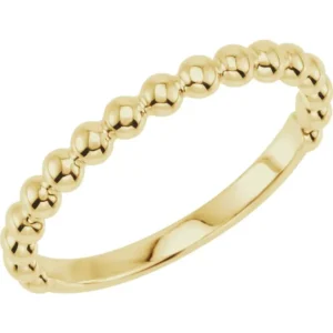 14 karat gold beaded stackable ring rose gold white gold yellow gold