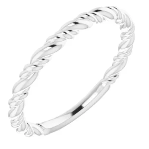 sterling .925 stackable twisted rope ring stacker ring