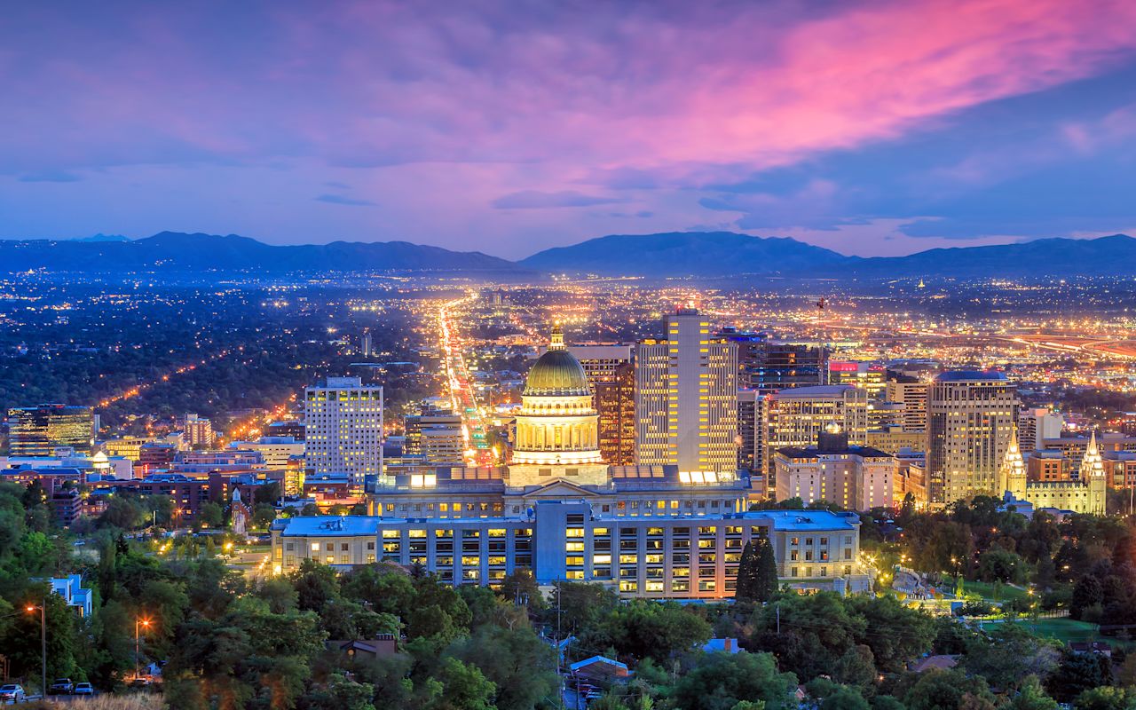 View from the north of downtown Salt Lake City, Utah
